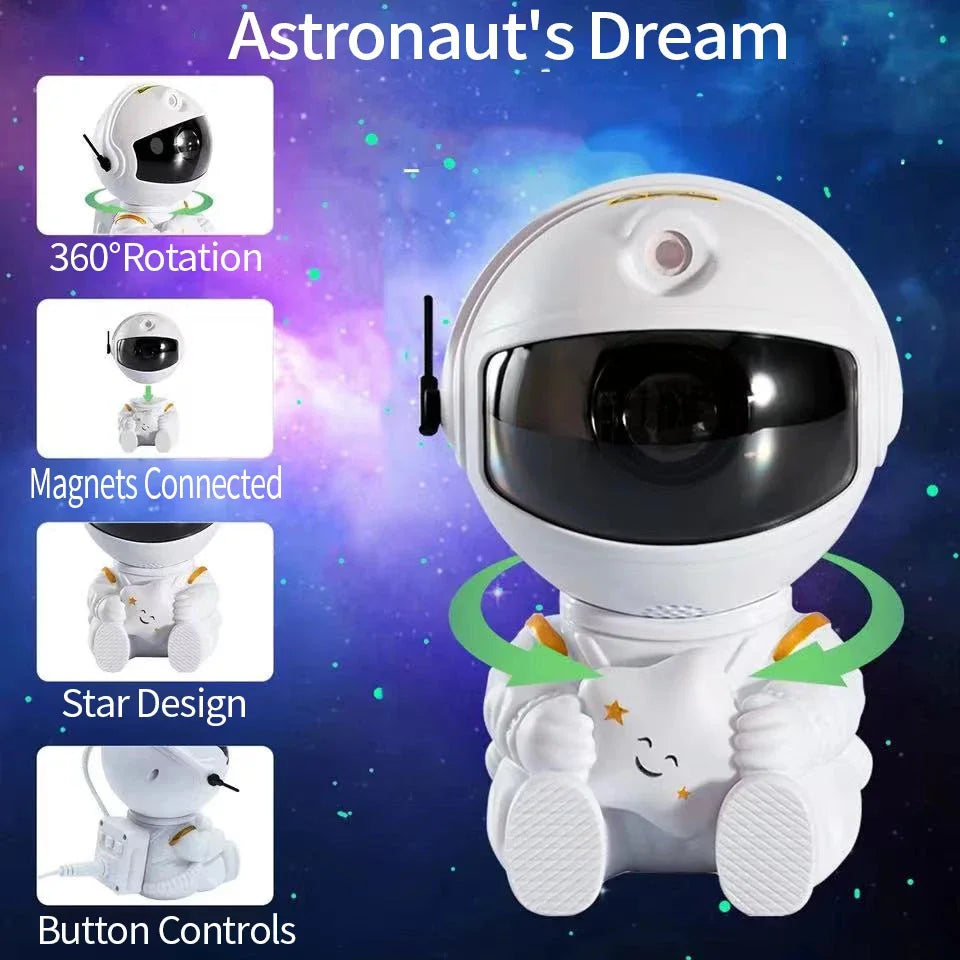 Astronaut Starry Sky Projection Light Night Light Starry Sky Porjectors Lamp Decoration Children Gifts Stars Nebula Water Ripple